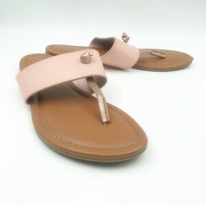 CHARMING CHARLIE Pipa Pink Gold Slip On Flip Flop Sandals Womens 6